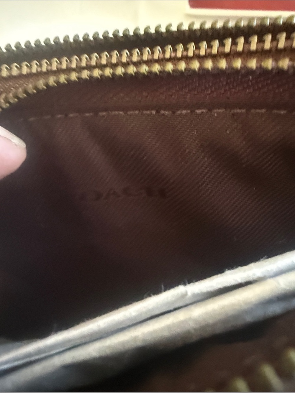 Coach Metallic Leather Triple Small Wristlet - Picture 6 of 12